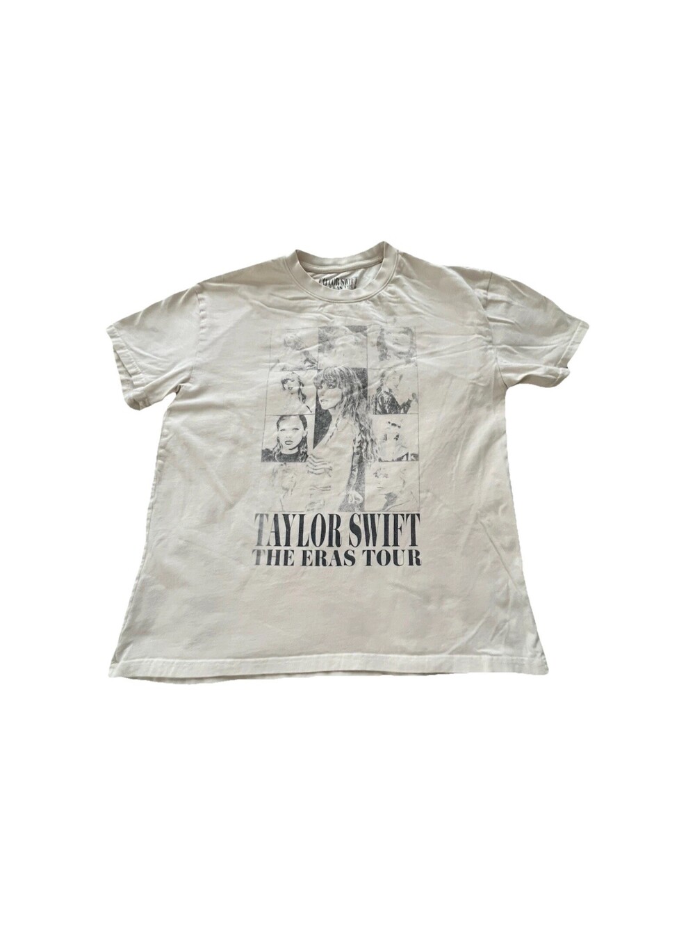 Taylor Swift The Eras Tour Official Merch  Tshirt Cream & Black- Size Large